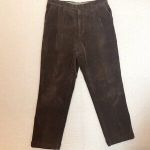 PINE POINT "PHIL" CUFFED TROUSERS VINTAGE MENS SIZE 38 BROWN CORDUROY